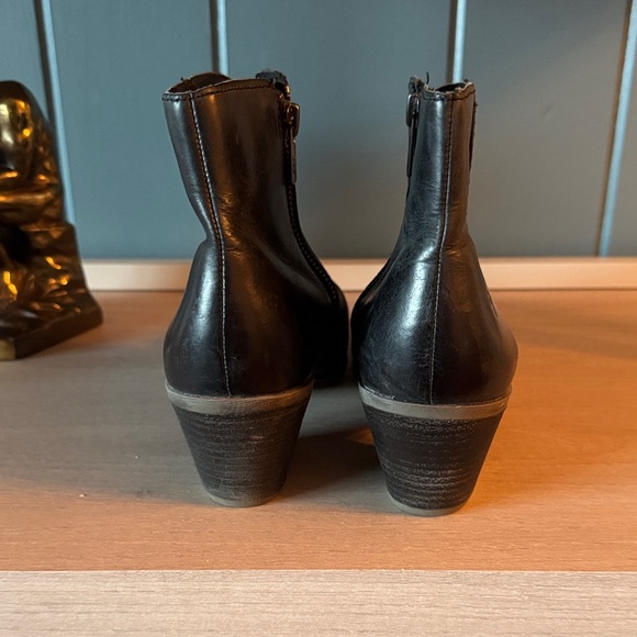 Frye Black Leather Ankle Boots - Picture 5 of 9